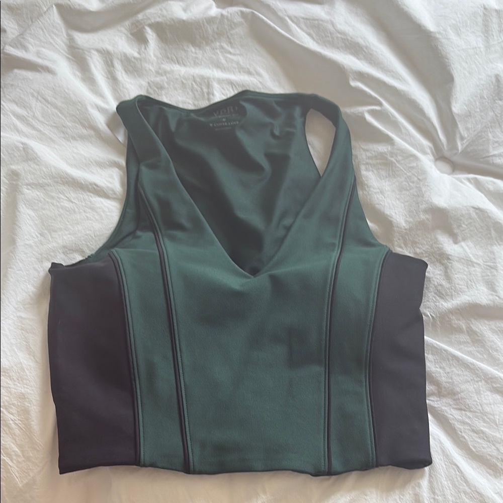 Jordan Green and Black Crop Tank Top with Cut Out Design